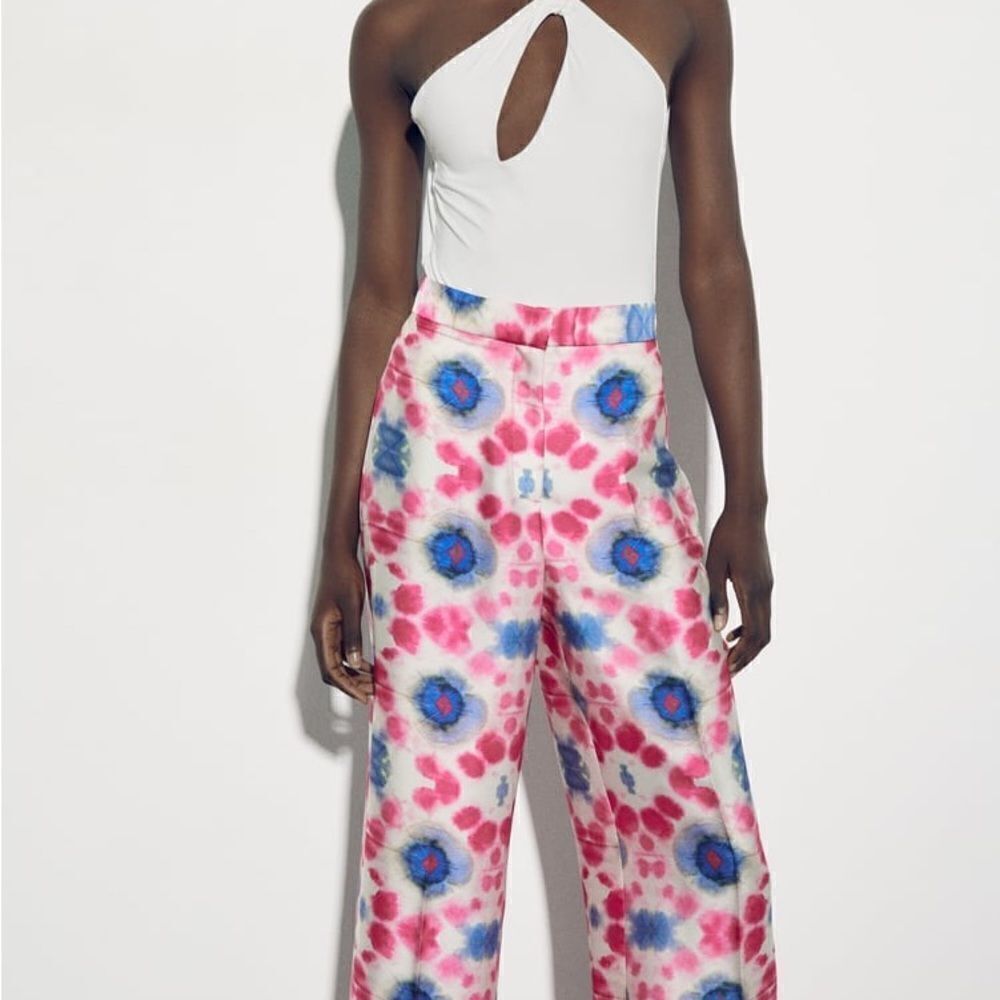 ZARA FLOWY PRINTED PANTS - Picture 5 of 7